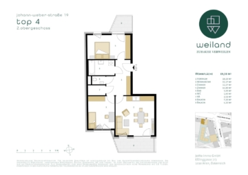 Grundriss - ERSTBEZUG: Traumhafte 3-Zimmer-Wohnung mit 2 Balkonen (ideal auch für Anleger)