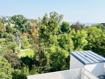 view - Edles Dachgeschoss-Domizil auf zwei Ebenen im klassischen Altbau mit Grünblick