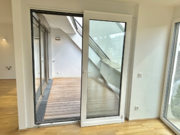 Loggia/Terrasse - Stylische Neubauwohnung mit Dachterrasse und Blick über Wien in Bestlage zur Mariahilfer Straße!! ERSTBEZUG!